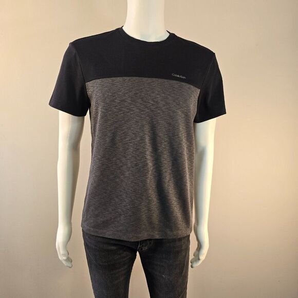 Calvin Klein Colorblock  T Shirt Size Small Black Grey - Picture 4 of 8